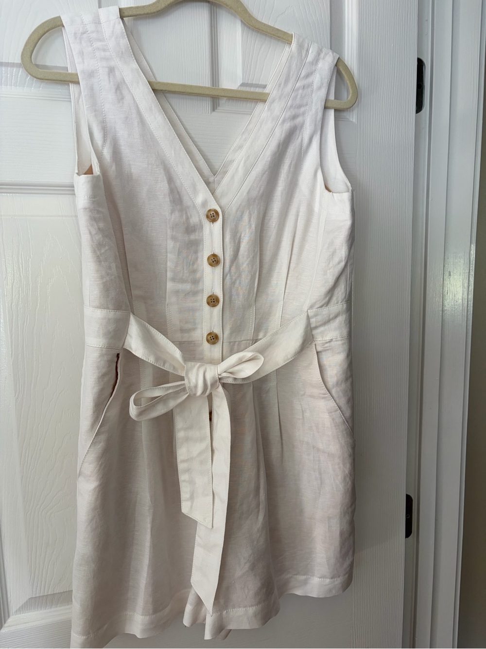 Loft White Tie Waist Romper